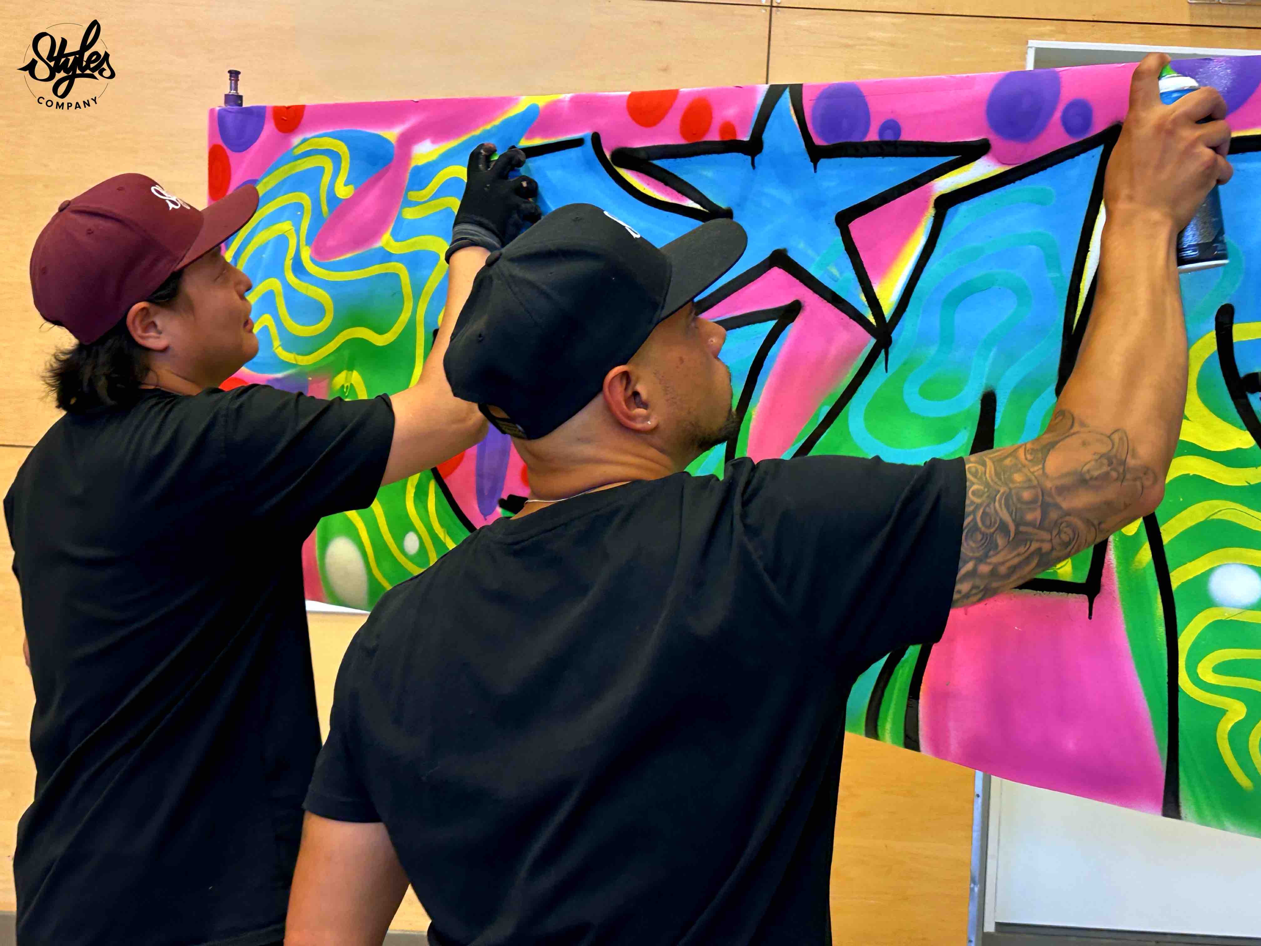 Graffiti Street Art workshops CJP, CKV URBAN ARTS Project MARIS COLLEGE door Styles Company